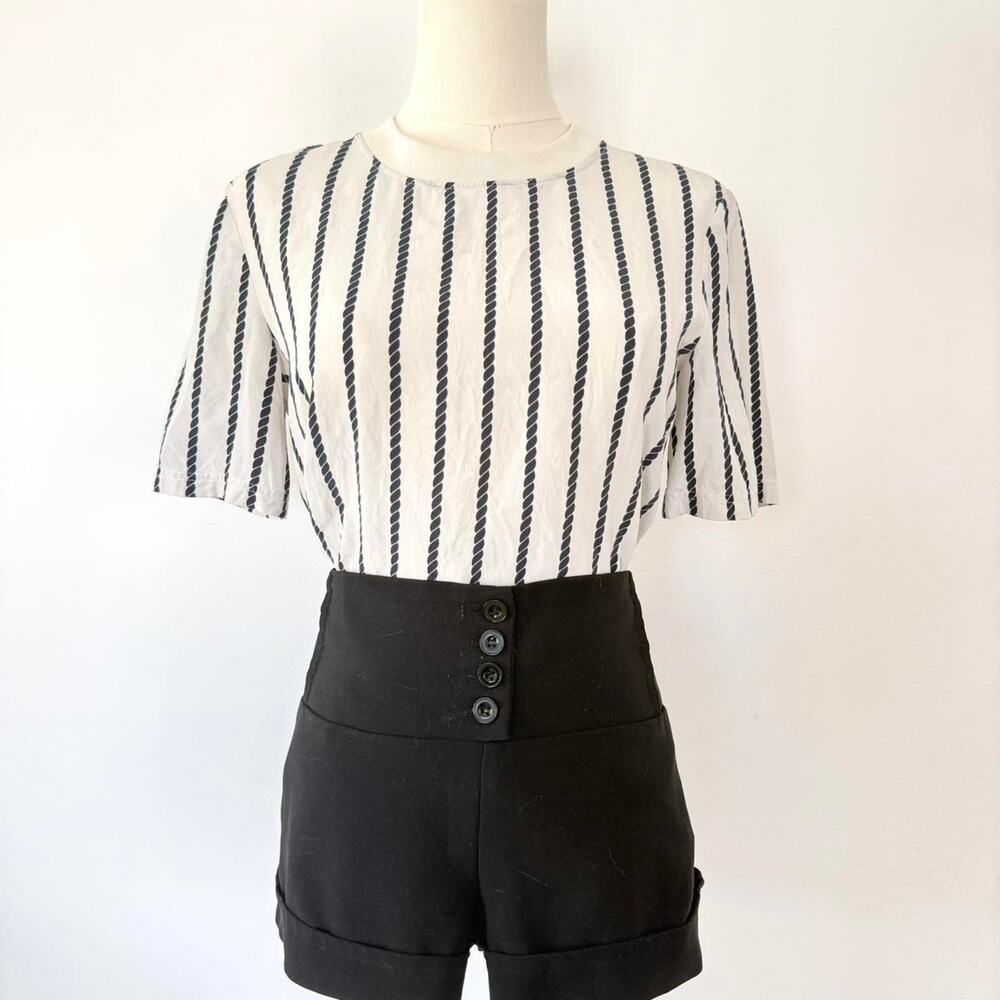 SILK STRIPED THEORY TOP